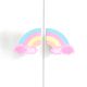 Handcrafted Acacia Wood Cloudy Rainbow Handle Pair